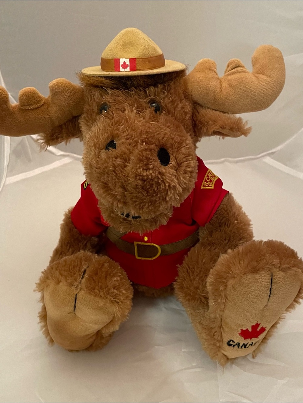 Canada Mountie Moose Plush Toy - Brown and Red